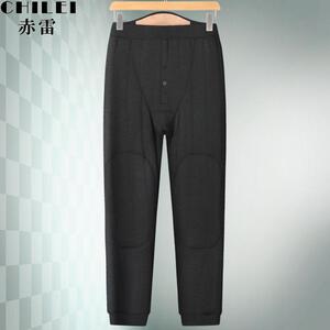 冬季中老年护腰保暖裤加绒大码胖子爷爷宽松内穿羊毛裤男士棉裤子