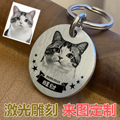 原创定制宠物猫咪狗照片名字纪念包包挂饰金属猫狗照片狗牌身份牌