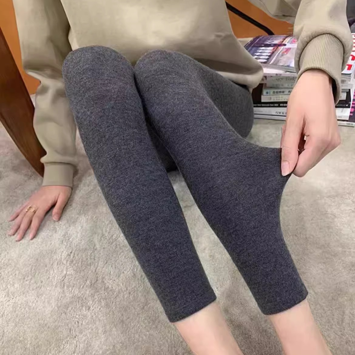 超Nice~68支 3股纱线精纺打底裤 无缝一体可机洗