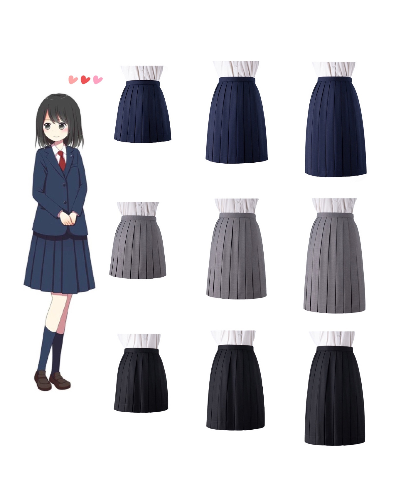 原创校供日系绀色中长裙jk制服