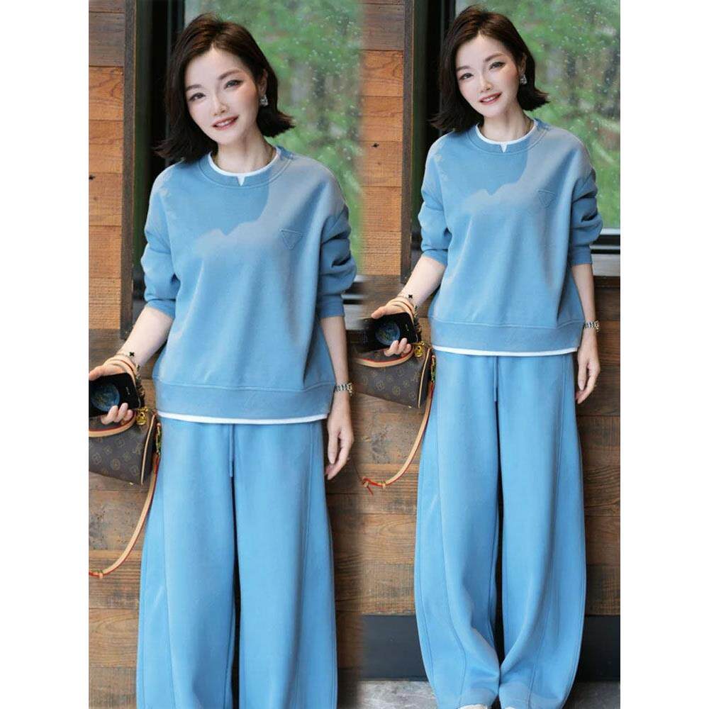 时尚休闲套装女2026春季新款时髦洋气长袖套头卫衣运动裤两件套潮