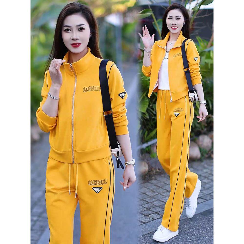 时尚休闲套装女2026春季新款洋气显瘦立领开衫外套直筒裤两件套潮