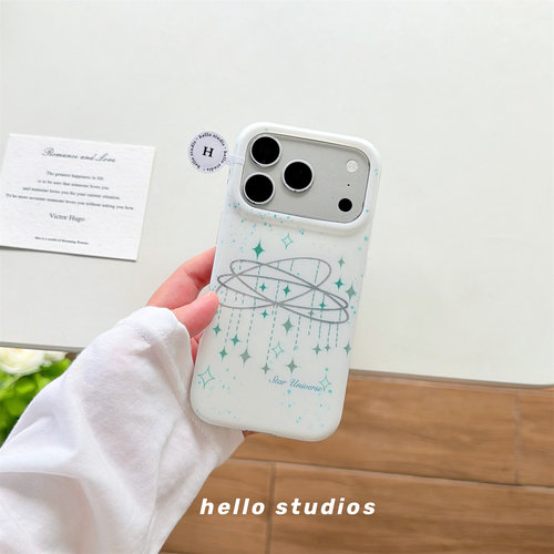 ins薄荷绿星星宇宙双层手机壳