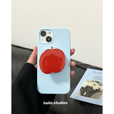 液态硅胶红苹果磁吸支架手机壳