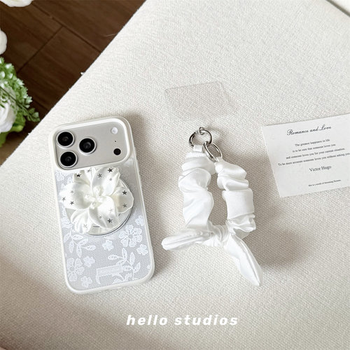韩系ins蕾丝花朵支架磁吸手机壳