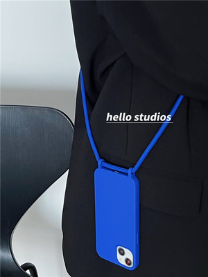 简约小众纯色斜挎挂绳手机壳