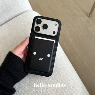 hello studios韩系磁吸米菲插卡手机壳适用苹果17promax新款iPhone16PRo/14pro液态壳15/情侣