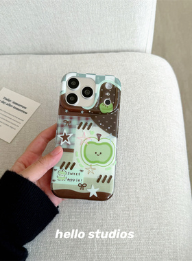 hello studios绿色青苹果磁吸支架手机壳适用苹果17promax新款iPhone16PRo/14pro壳15/17pro