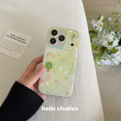 春天小清新绿色信鸽手机壳