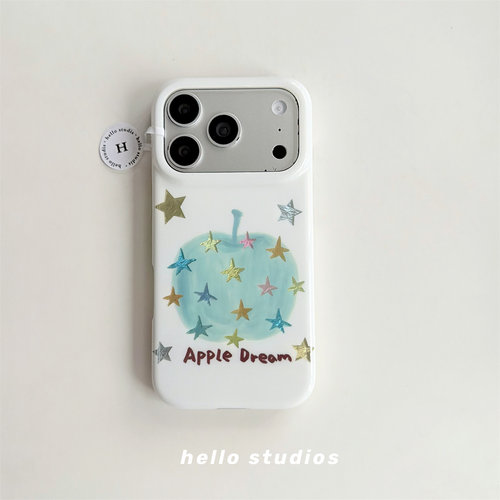 韩系ins星星蓝苹果双层手机壳