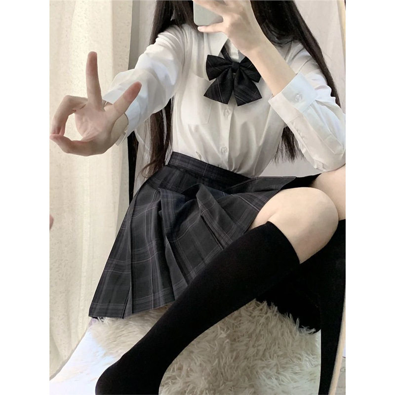 jk衬衫长袖内搭短袖基础款学生衬衫