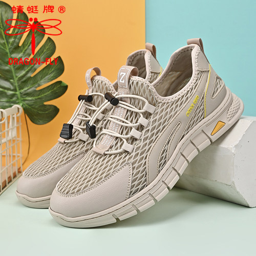 蜻蜓牌男鞋运动网面鞋透气软底
