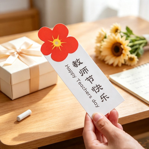 教师节快乐贺卡送老师礼物礼盒花束装饰吊牌手写祝福小卡片留言卡