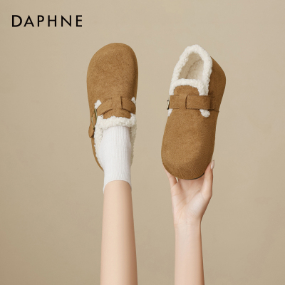达芙妮2025年冬季新款毛绒绒单鞋