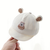 婴儿帽子秋冬季 鸭舌帽0到3个月新生儿遮阳帽小月龄宝宝太阳帽防晒