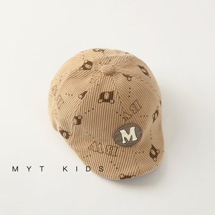 儿童帽子男孩秋冬季贝雷帽男童户外帅气前进帽韩版宝宝报童帽洋气