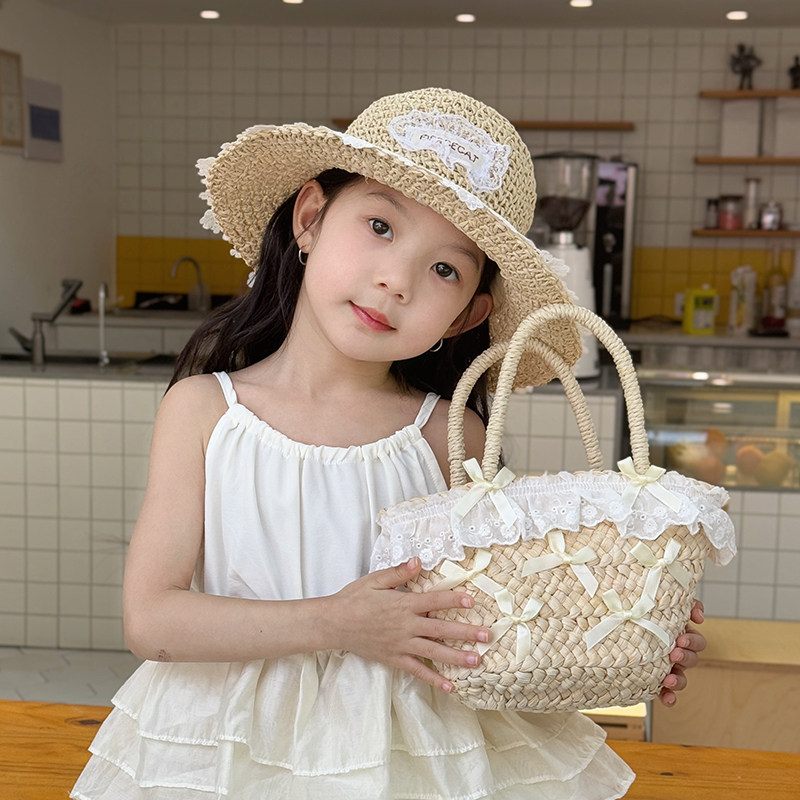 儿童帽子女孩2025新款甜美蕾丝