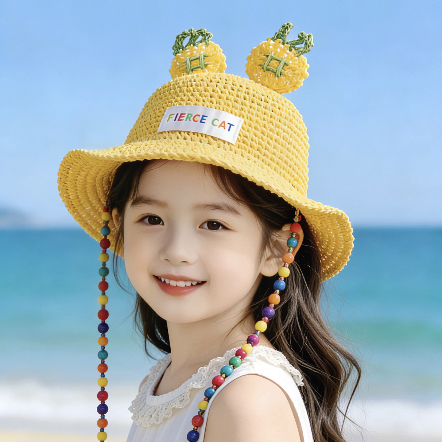 儿童帽子女孩夏季大帽檐遮阳帽
