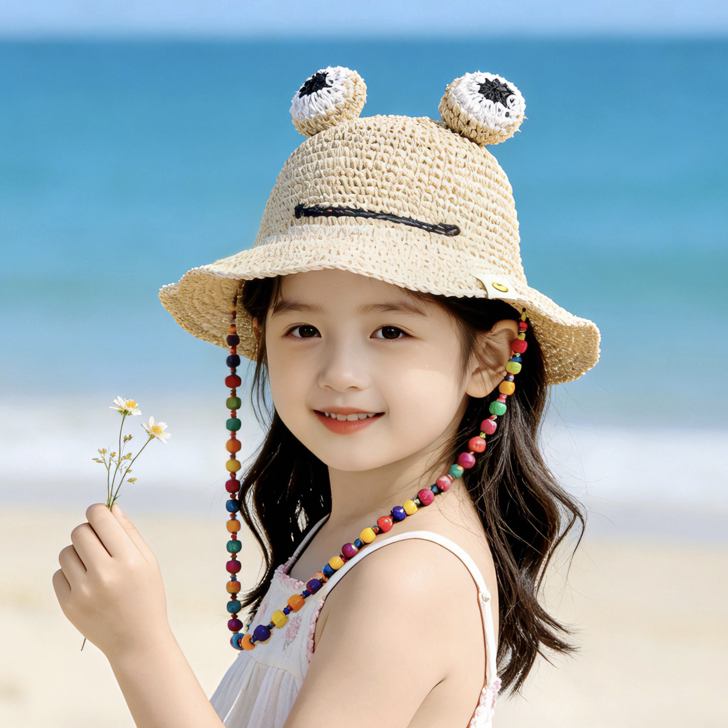 宝宝遮阳帽夏季儿童大帽檐渔夫帽