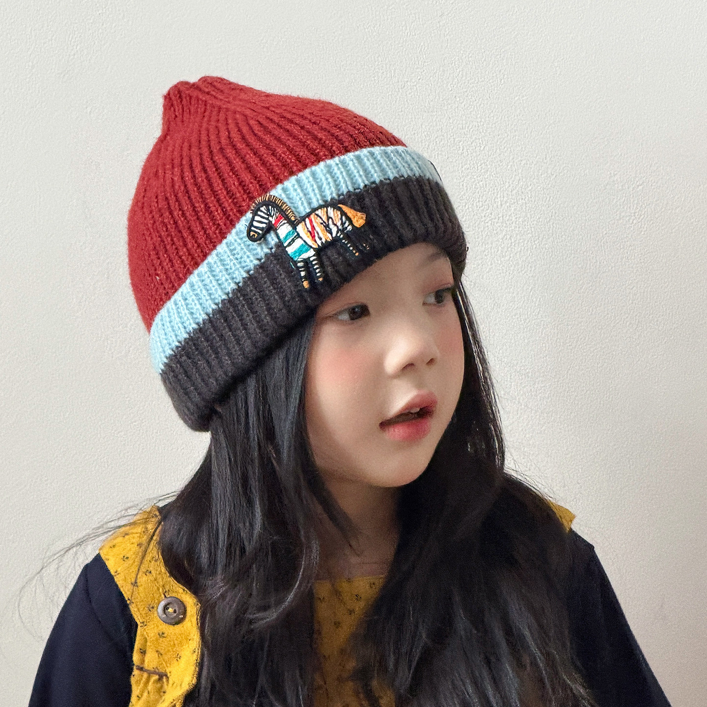 儿童帽子女孩秋冬季保暖毛线帽