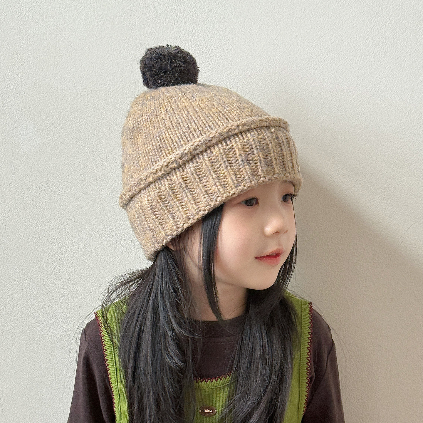 儿童帽子女孩毛线帽秋冬季保暖