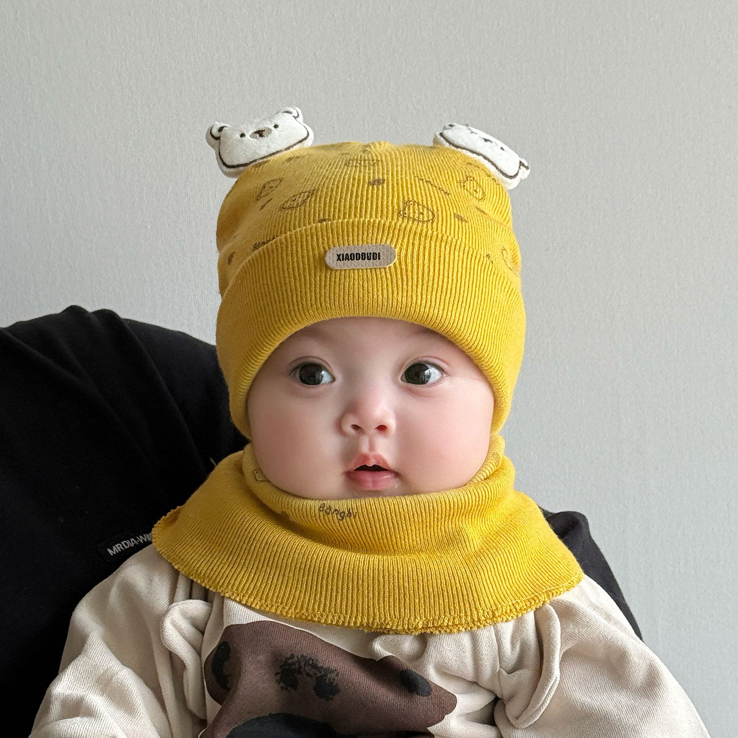 婴儿帽子秋冬季宝宝毛线帽0到3个月小月男宝女宝针织帽保暖冬天帽