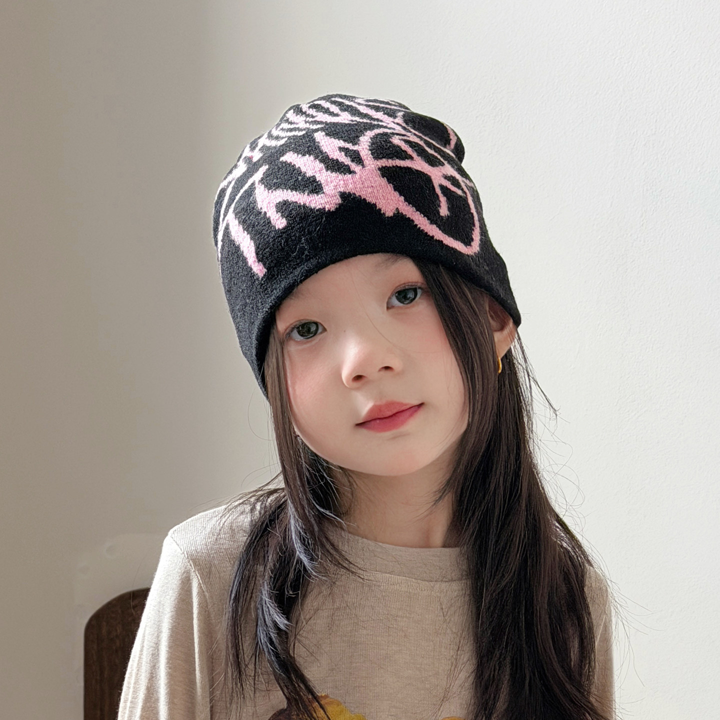 儿童帽子女孩冷帽针织帽秋冬季