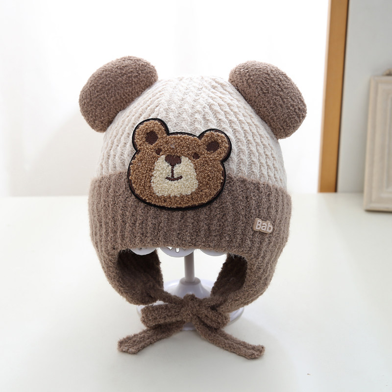 儿童帽子男孩2025新款秋冬季护耳毛线帽冬季防寒男童保暖针织帽