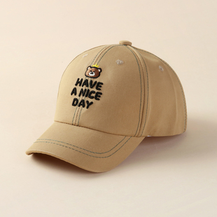 儿童帽子男孩字母棒球帽洋气韩版宝宝鸭舌帽一岁男童薄款春秋季帽