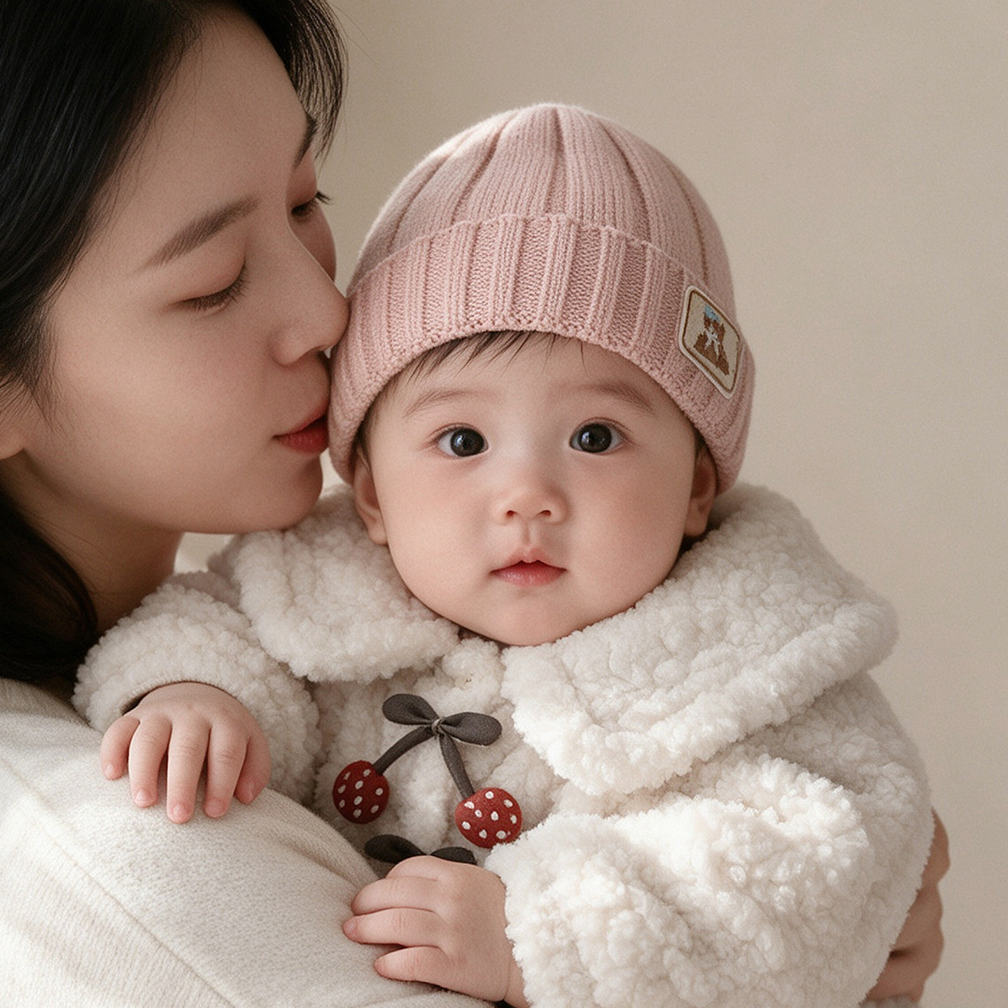 婴儿帽子秋冬季保暖毛线帽洋气