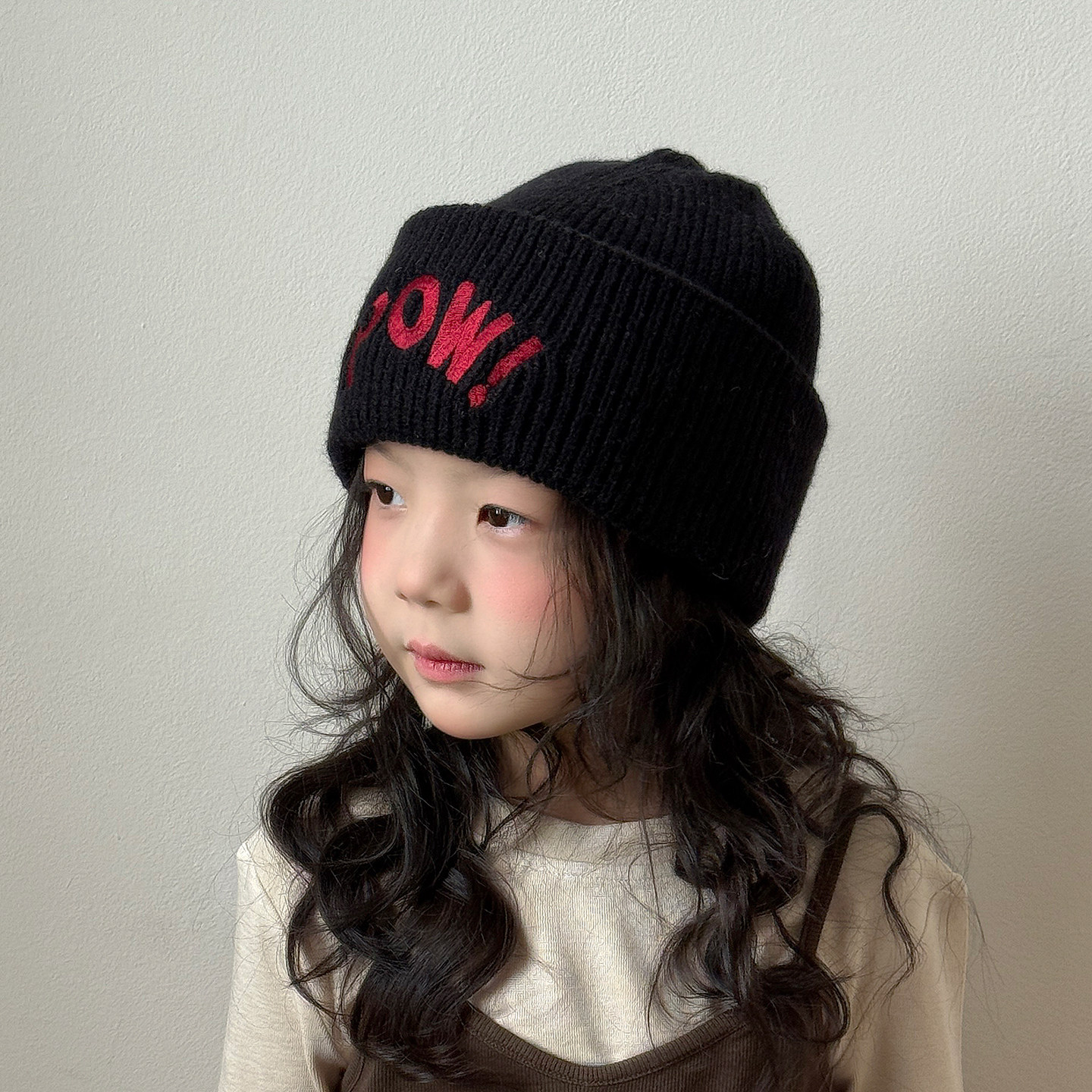 儿童帽子女孩毛线帽秋冬季保暖