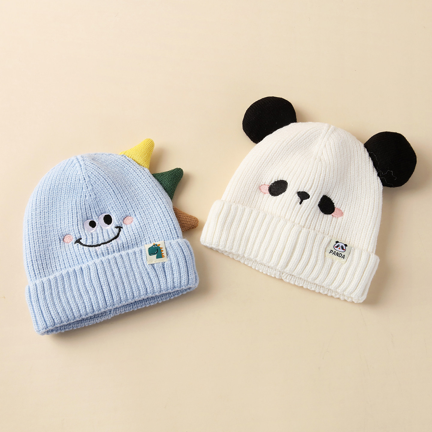 婴儿帽子秋冬季毛线帽6到12个月小月龄宝宝针织帽可爱洋气男宝帽