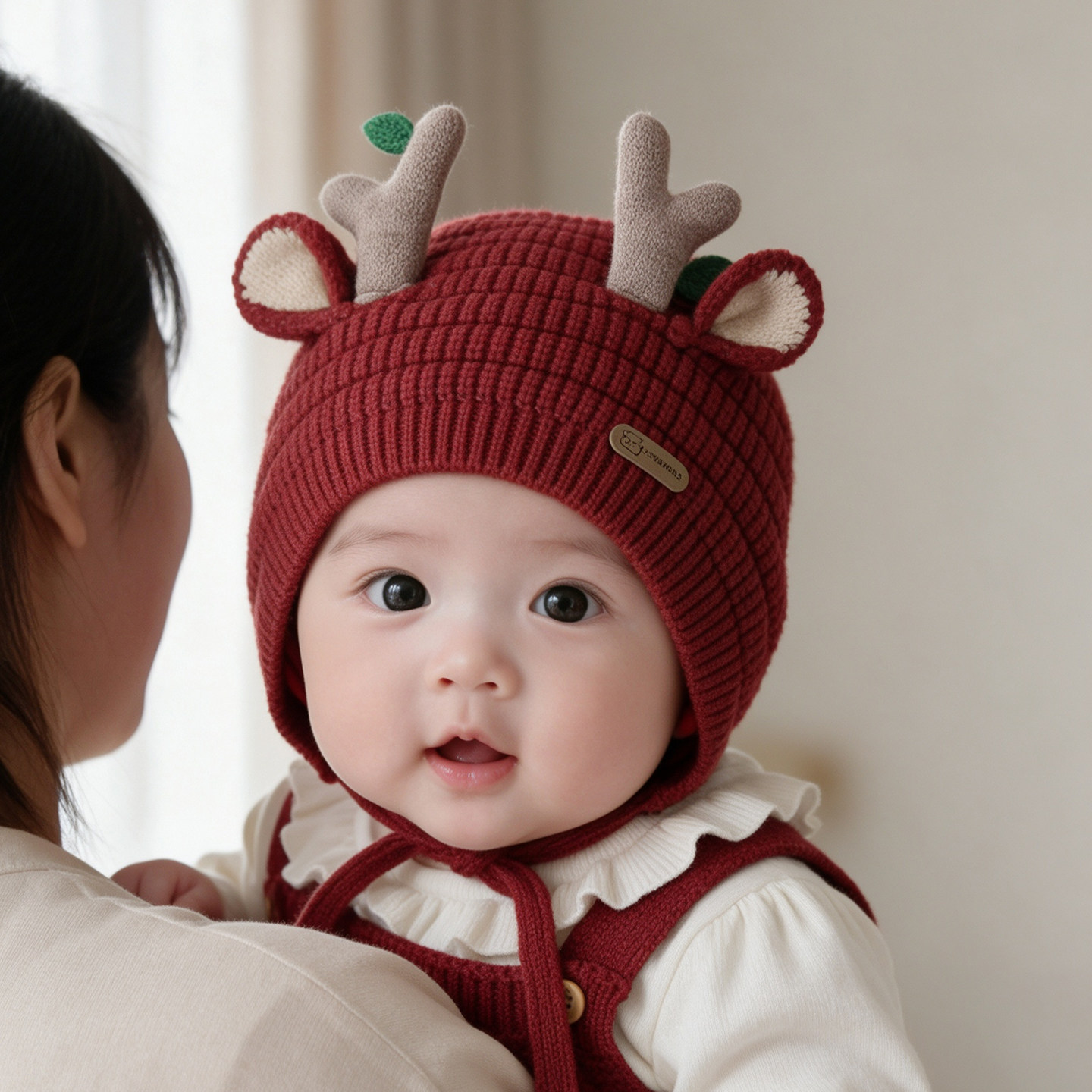 婴儿帽子秋冬季宝宝毛线帽保暖