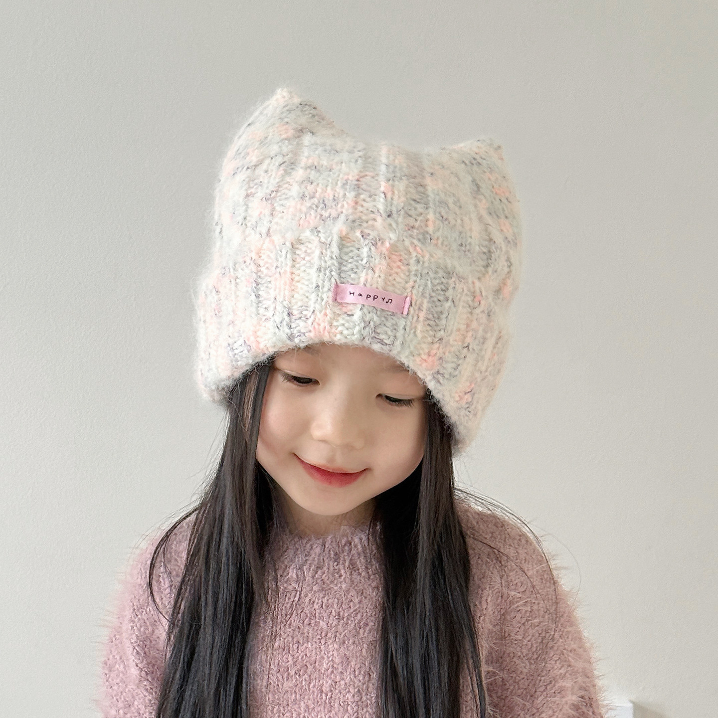女童帽子秋冬季韩版儿童毛线帽