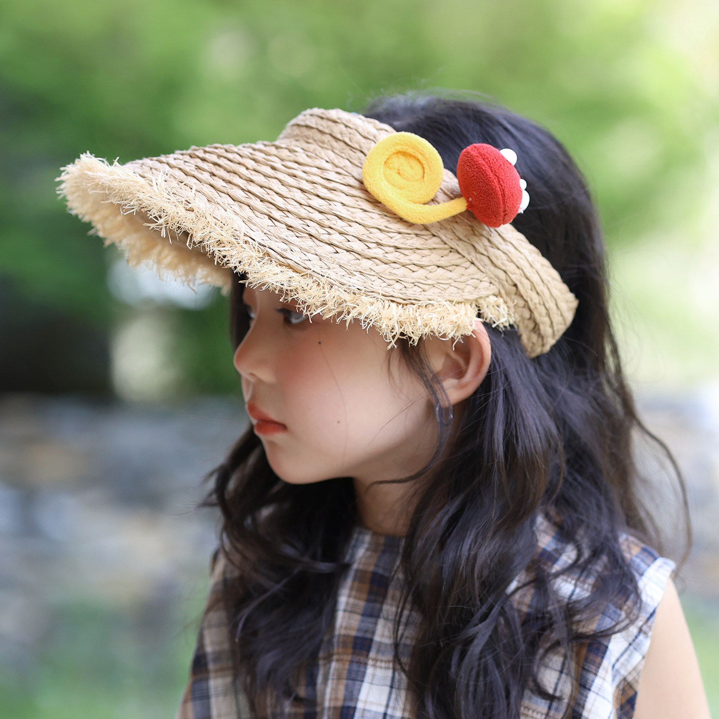儿童防晒帽夏季大帽檐空顶遮阳帽