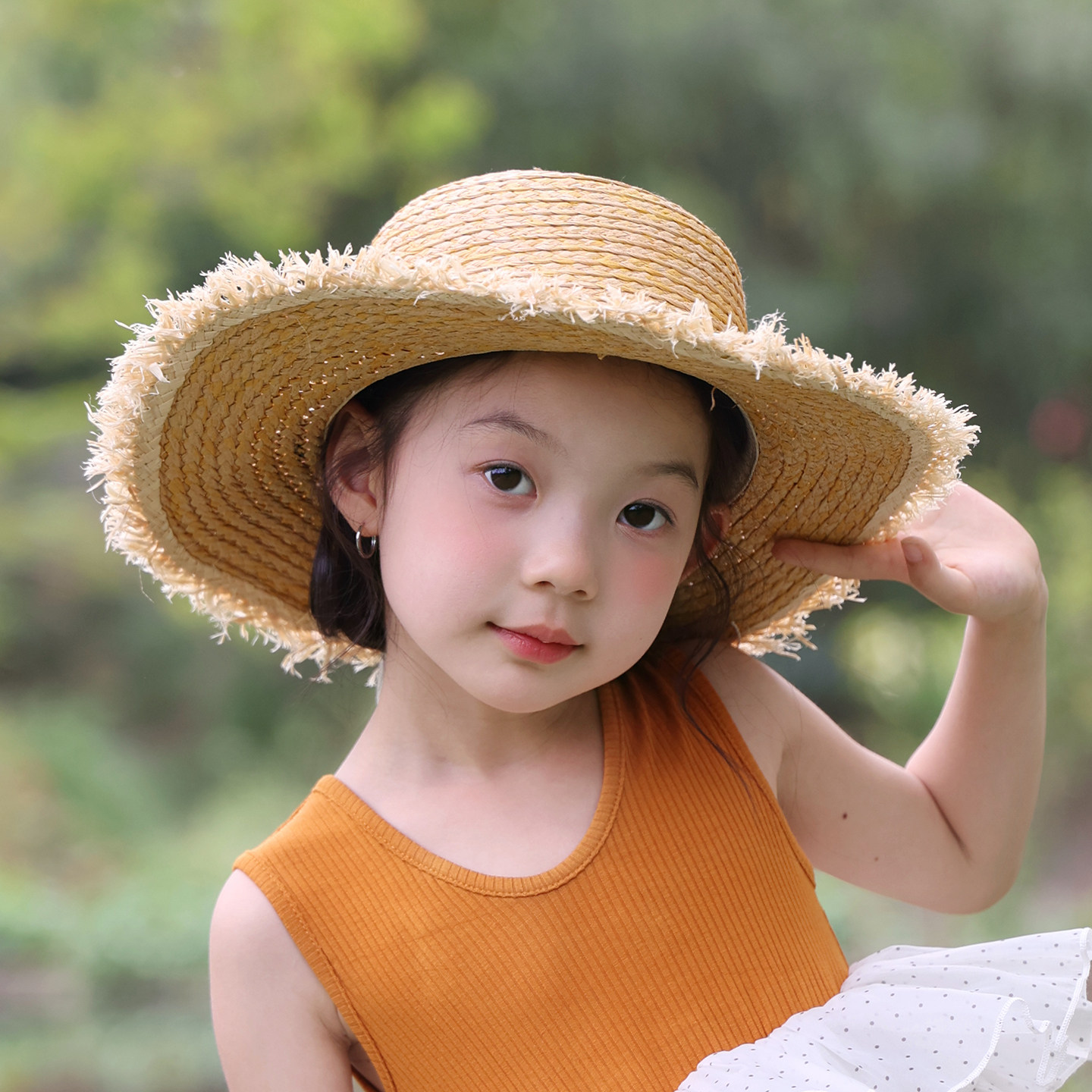 儿童防晒帽夏季大帽檐宝宝草帽