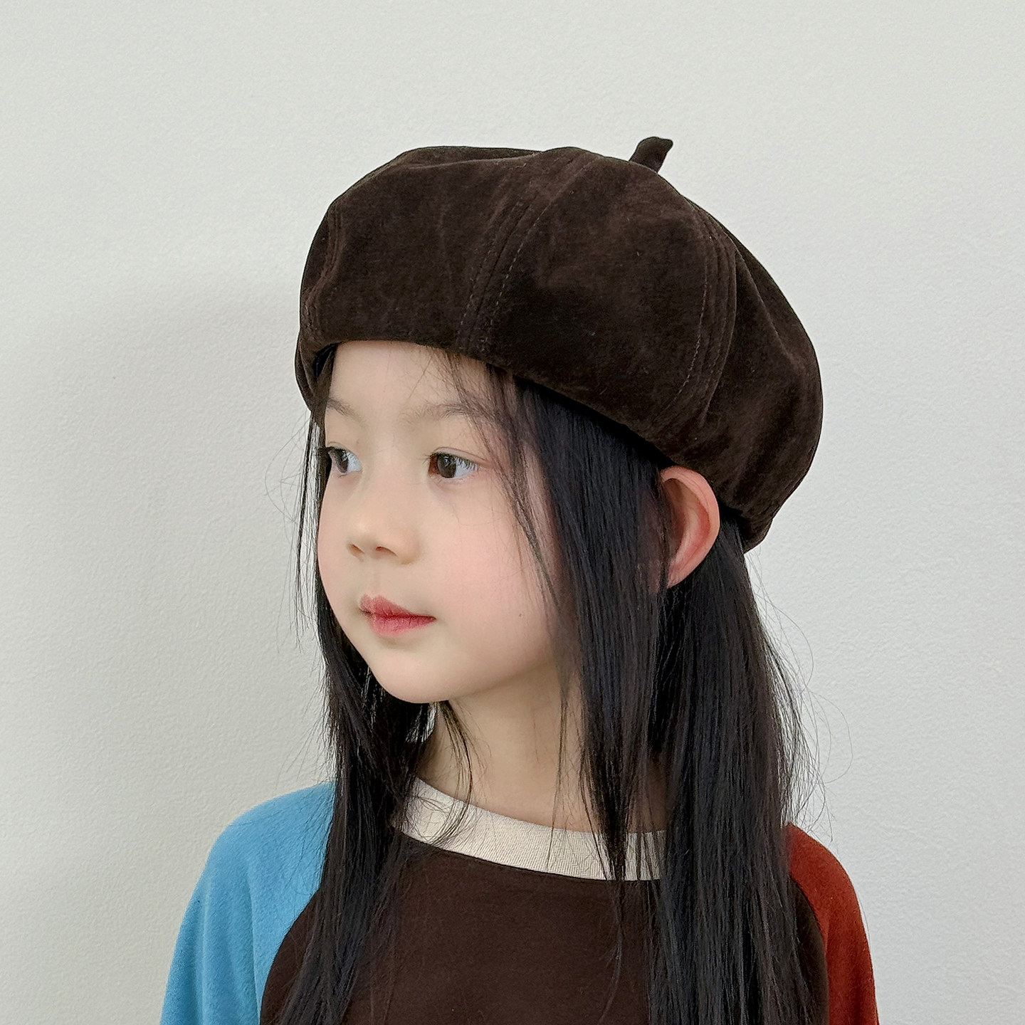 儿童帽子女孩2026新款复古八角帽