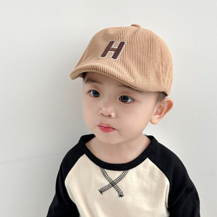 儿童帽子秋冬季宝宝贝雷帽帅气男宝男孩外出前进帽一岁男童鸭舌帽