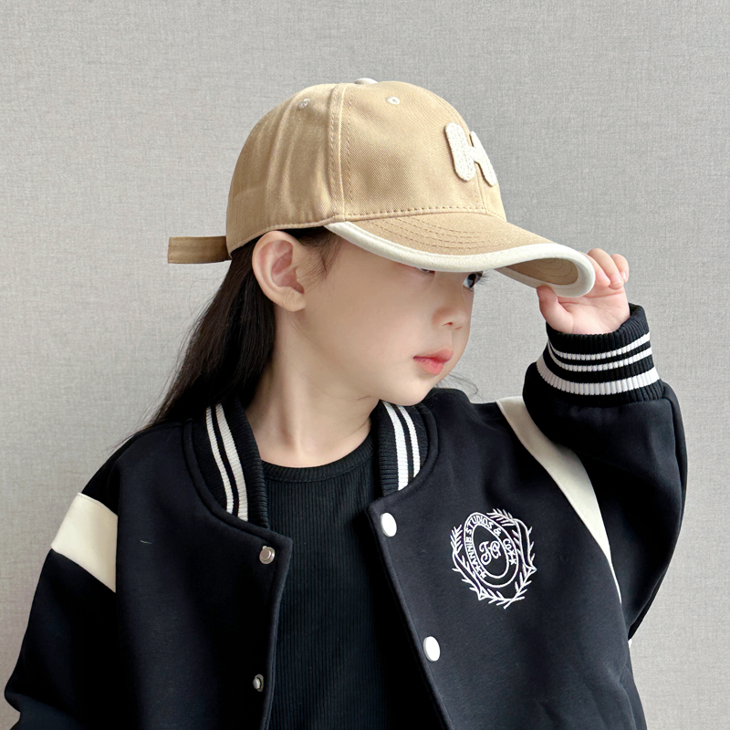 儿童帽子女孩棒球帽秋冬季简约
