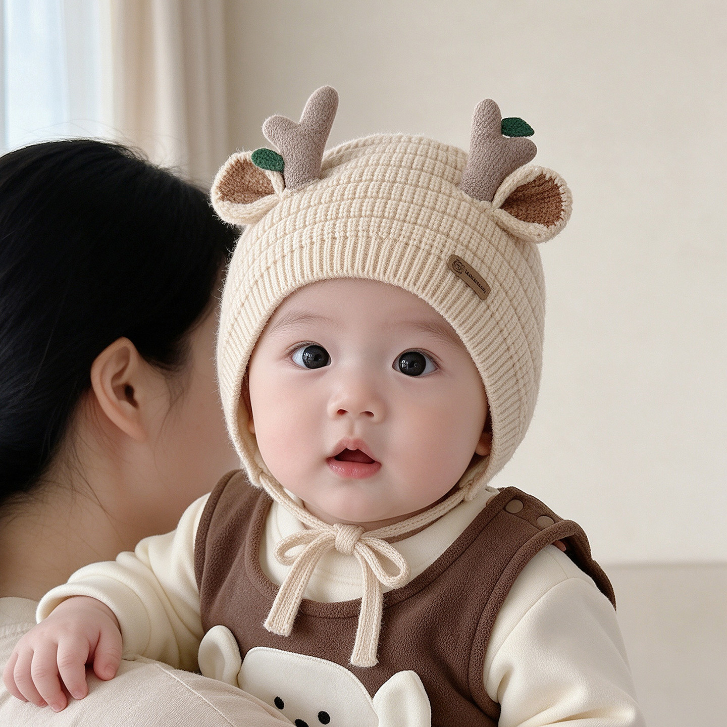 婴儿帽子秋冬季宝宝毛线帽保暖