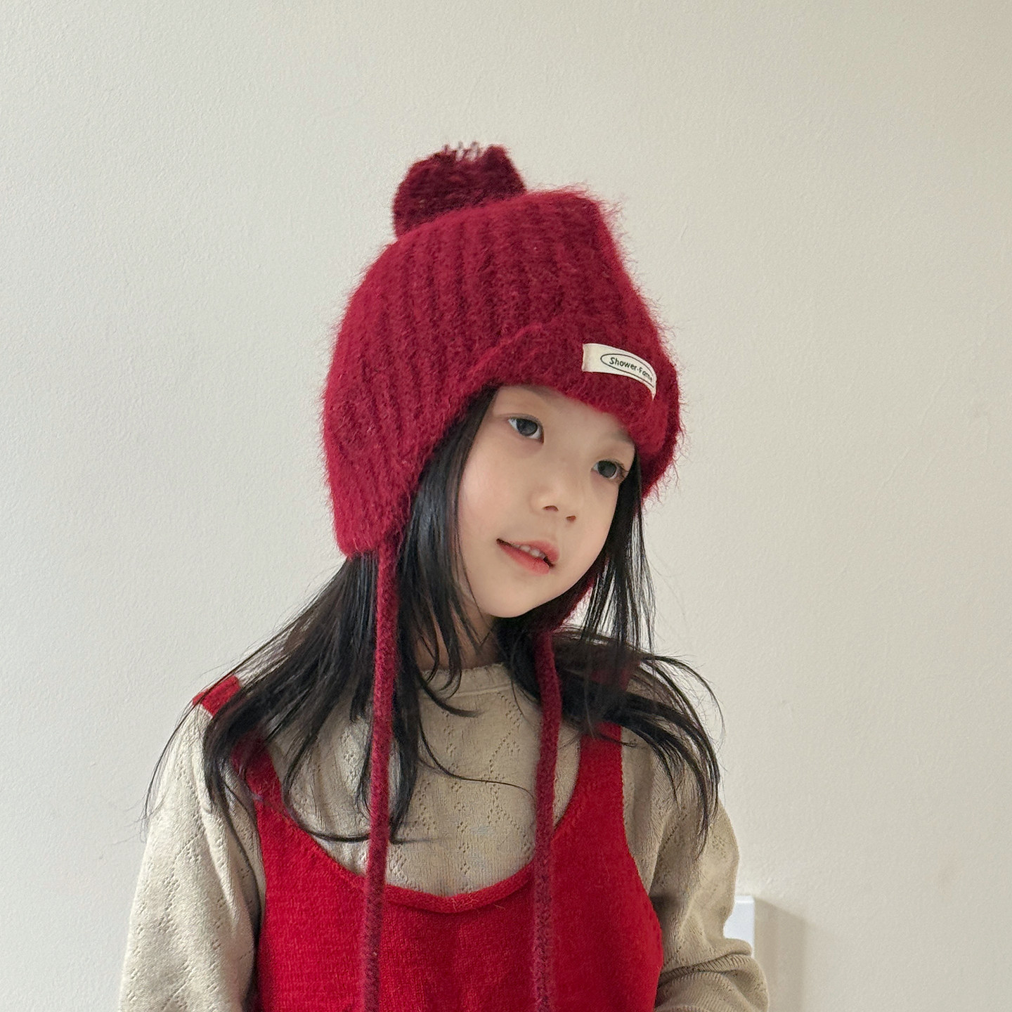 儿童帽子女孩毛线帽秋冬季保暖