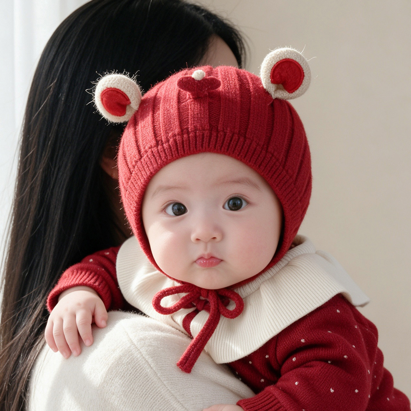 婴儿帽子秋冬季宝宝毛线帽保暖