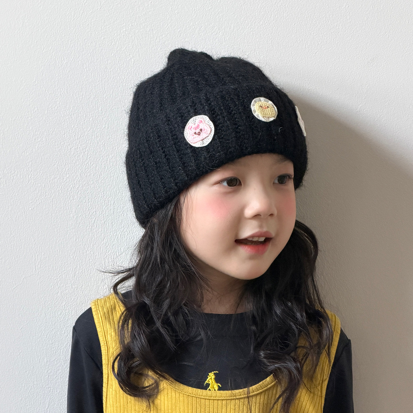 儿童帽子女孩秋冬季保暖防寒护耳毛线帽韩版甜美女童户外针织帽潮