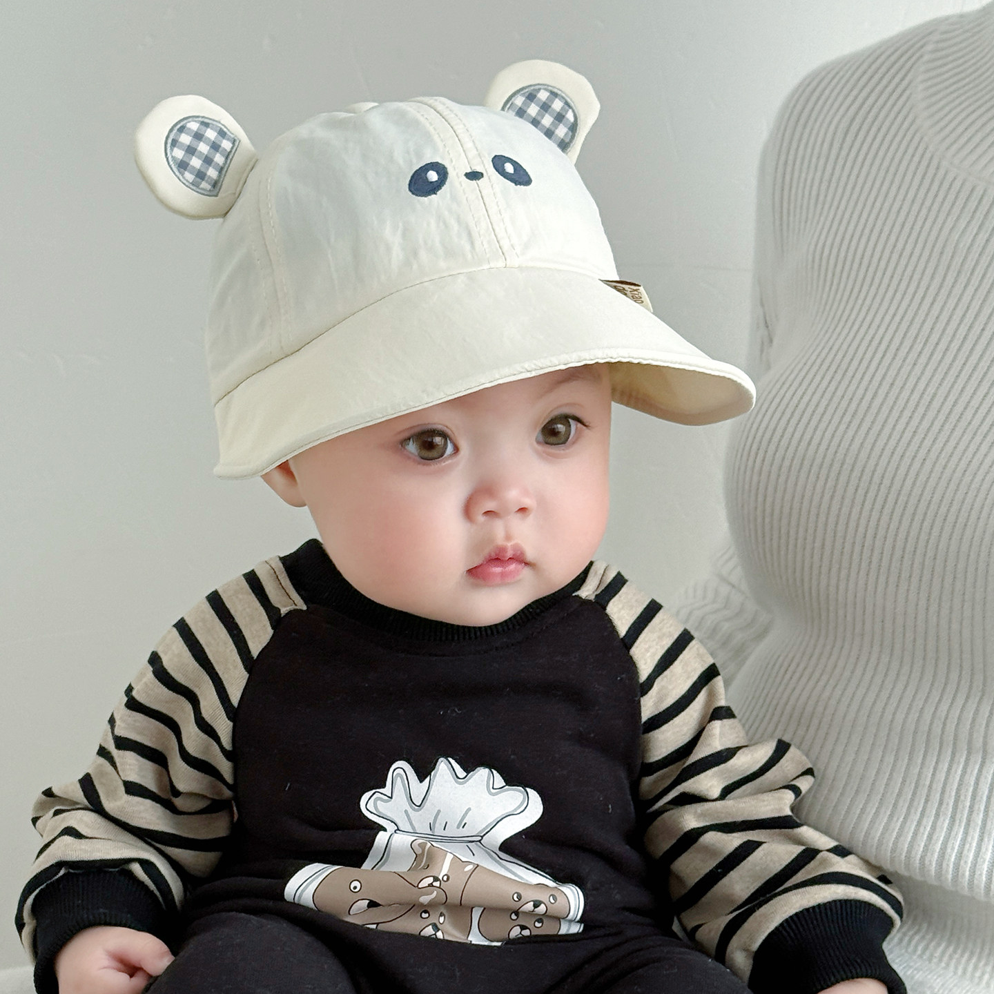 宝宝帽子春秋季薄款大帽檐渔夫帽速干洋气一岁儿童防晒盆帽夏天潮