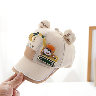 宝宝帽子春秋季薄款一岁儿童棒球帽洋气可爱超萌男宝遮阳鸭舌帽