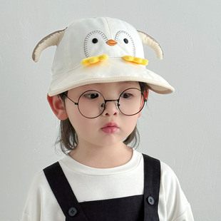 宝宝帽子春秋季薄款大帽檐遮阳帽可爱超萌一岁儿童男宝女宝渔夫帽