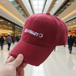 儿童棒球帽子秋冬季红色男孩女孩户外洋气鸭舌帽男童女童痞帅炸街