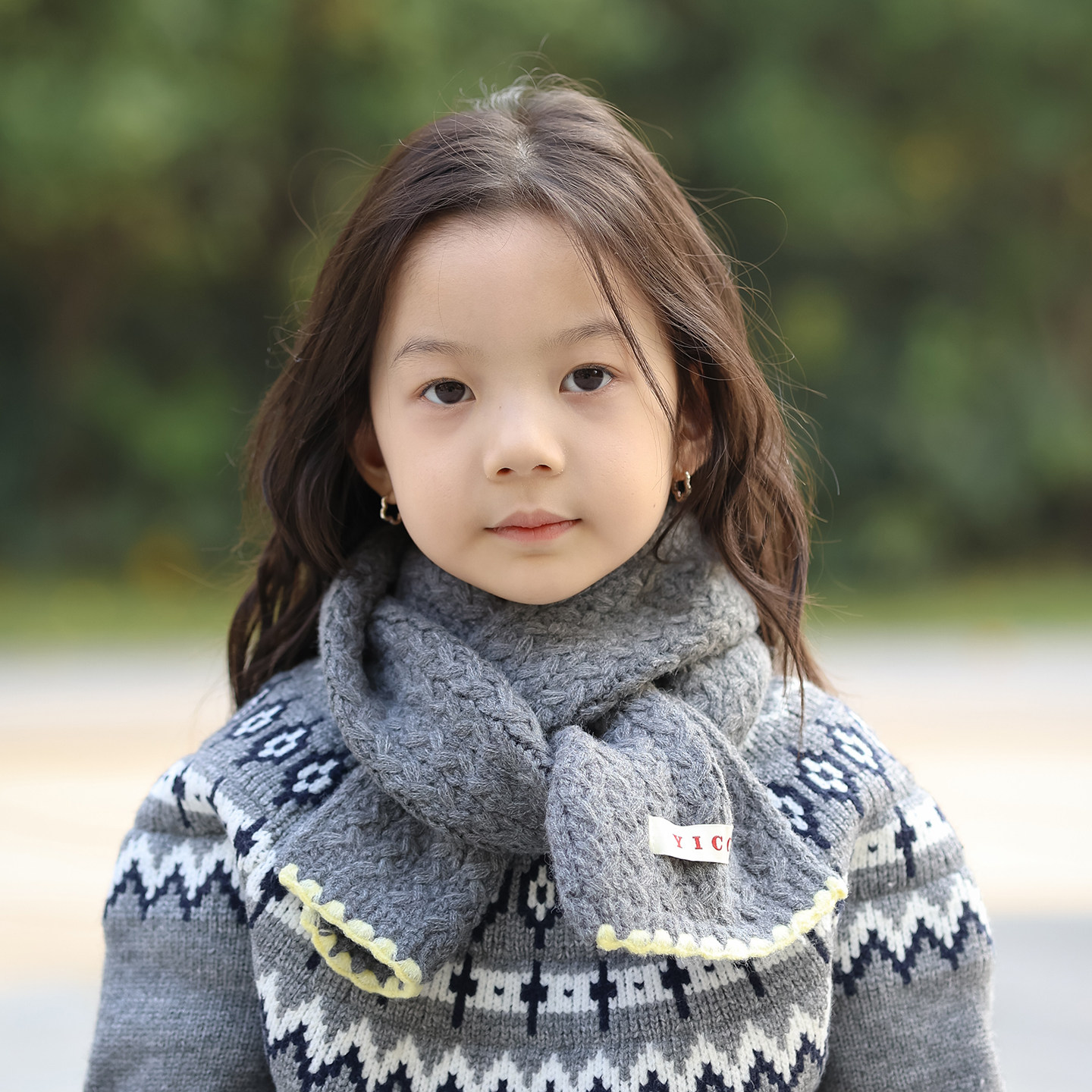 儿童围巾2025新款秋冬季保暖防风女孩女童洋气百搭宝宝围脖男孩