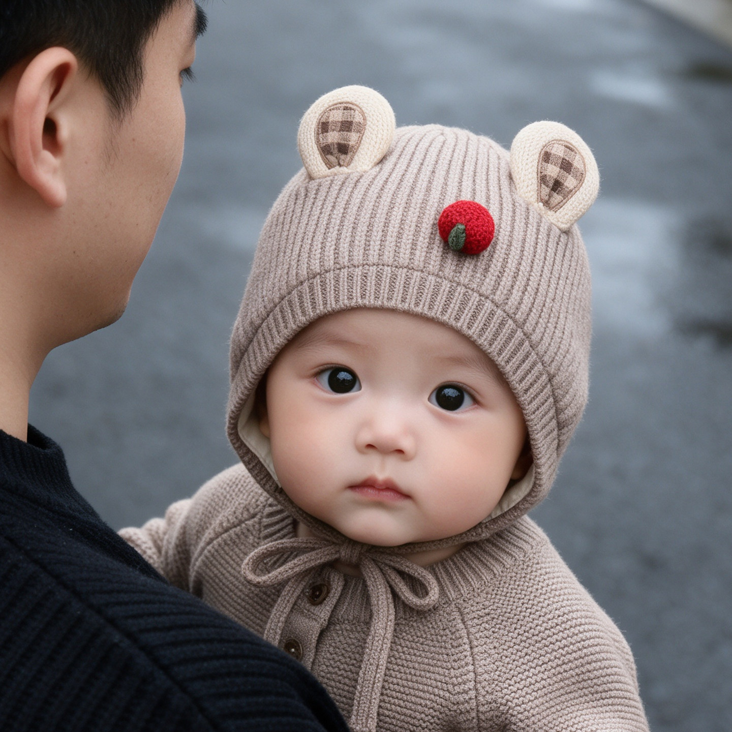 宝宝帽子6到12个月婴儿毛线帽