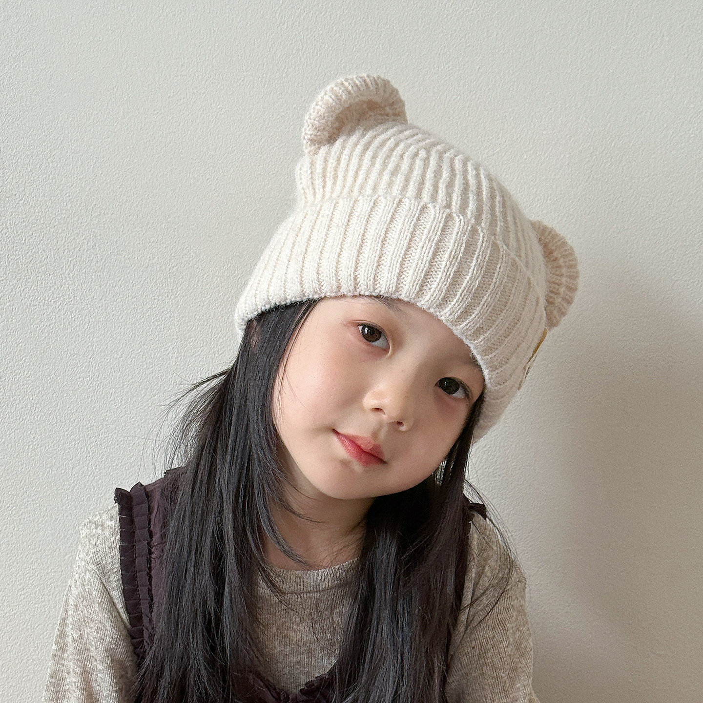 儿童帽子女孩毛线帽秋冬季保暖